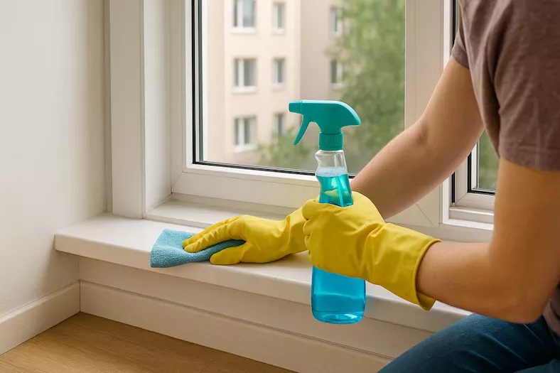Rengöring av fönsterbleck, utsida och fönsterkarmar – tips för godkänd flyttstäd